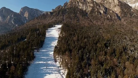 Aerial view of ski resort in winter Stock Footage 73208833