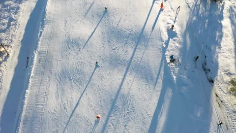 Aerial view of ski track Video stock 263586901