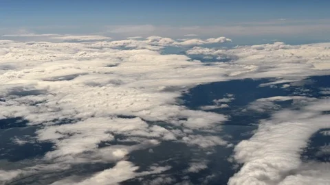 Aerial view of sky clouds from airplane Stock Footage 113299489