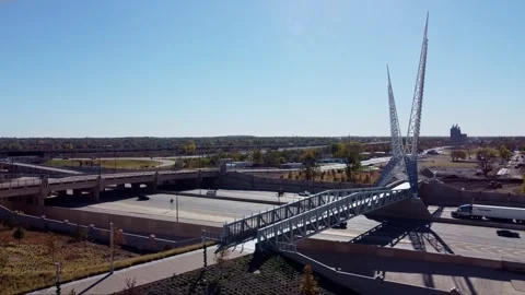 Aerial view of the Skydance Bridge 스톡 동영상 246069684
