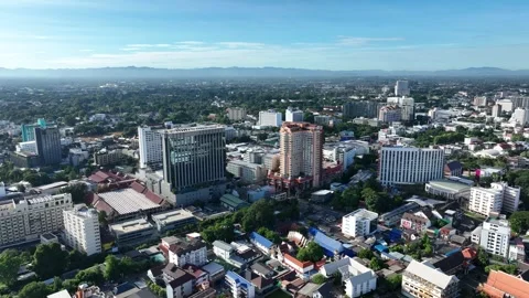 Aerial view of skyline of Chiang Mai city Thailand Vídeos de archivo 266491653
