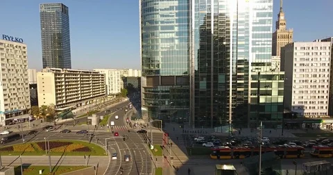 Aerial View Of Skyscraper From The Bottom To The Top Stock Footage 84902684