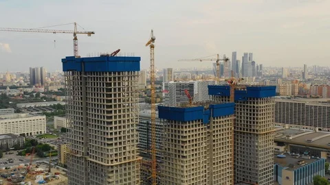 Aerial view of the skyscraper building construction Video stock 108752263