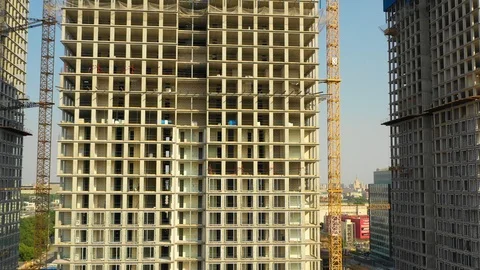Aerial view of the skyscraper building construction Video stock 109380684