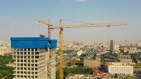 Aerial view of the skyscraper building construction Video stock 109380722