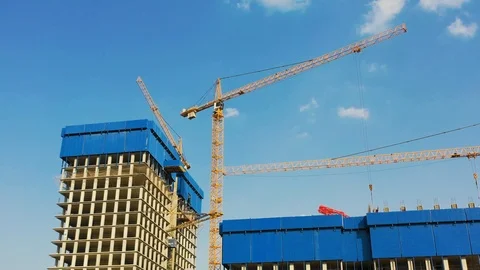 Aerial view of the skyscraper building construction Video stock 109462407