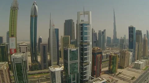Aerial View of skyscraper in Dubai, UAE Stock-Footage 60451008