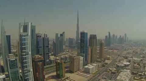 Aerial View of skyscraper in Dubai, UAE Stock-Footage 60451016