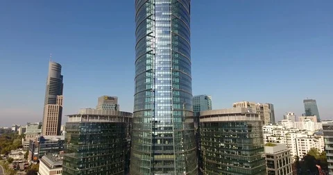 Aerial View Of Skyscraper With A Movement From The Bottom Stock Footage 84900206