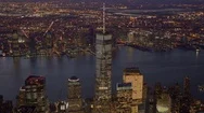 Aerial View Of Skyscrapers And Modern Buildings In New York City Stock Footage