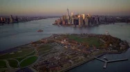 Aerial View Of Skyscrapers And Modern Buildings In New York City Stock Footage