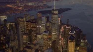 Aerial View Of Skyscrapers And Modern Buildings In New York City Stock Footage