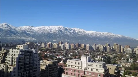 Aerial view of Skyscrapers in Santiago, Chile Stock Footage