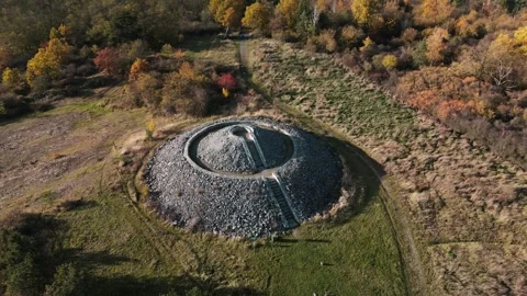 Aerial view of the Šlovický vrch observation tower Stock Footage 320292988