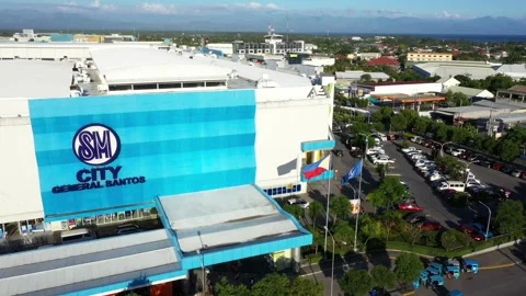 Aerial view of SM supermarket in General Santos City Philippines Stock Footage 267032353