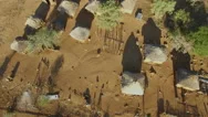Aerial View Of A Small African Village Stock Footage