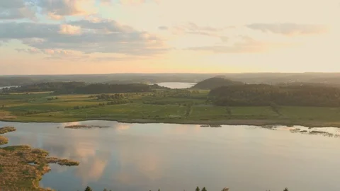 Aerial view of small ancient touristic town Sortavala near Ladoga Stock Footage 111908445