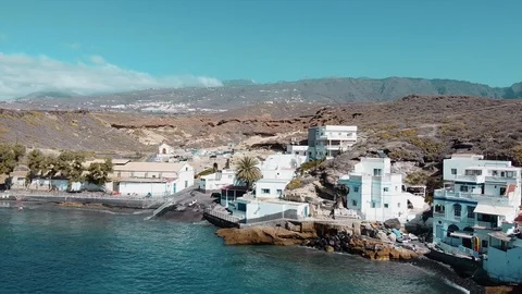 Aerial view of small beach Stock Footage 125433833