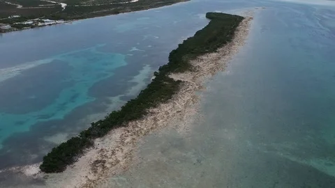 Aerial View Of Small Cay Off McClean Town Grand Bahama Bahamas Stock Footage 88736707