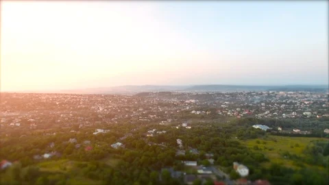 Aerial view of a small city Stock Footage 128281268
