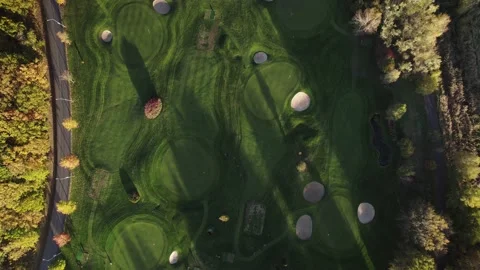 Aerial view of a small golf course Stock Footage 163992534