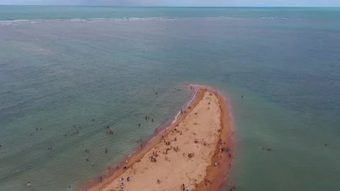 Aerial view of the small island Coroa do Alto Stock Footage 205883520
