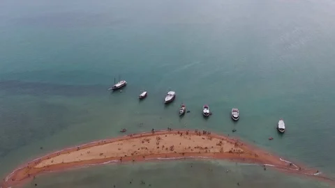 Aerial view of the small island Coroa do Alto Stock Footage 205883653