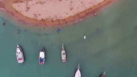 Aerial view of the small island Coroa do Alto Stock Footage 205883848