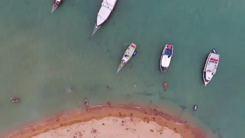 Aerial view of the small island Coroa do Alto Stock Footage 205884008