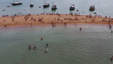 Aerial view of the small island Coroa do Alto Stock Footage 205884161
