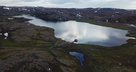 Aerial view of small lakes hidden in rocky mountains, Stock Footage 134735568