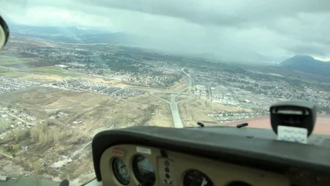 Aerial view from Small Plane of Pitt Meadows B.C. Canada Stock Footage 128780486