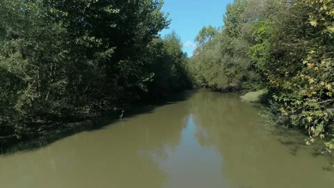 Aerial view of small river in Bartin. 4K Footage in Turkey Stock-Footage 147194998