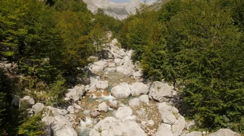 Aerial view on a small river Stock Footage 61679202