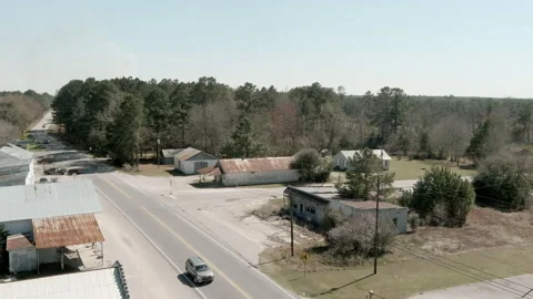 Aerial view of small town in decline in South Carolina Video stock 172685704