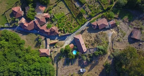 AERIAL VIEW OF A SMALL TOWN Stock Footage 95093993