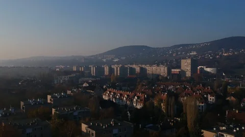 Aerial view of a small town Stock Footage 99007987