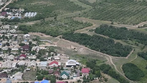 Aerial view of a small town Stock Footage 157231266