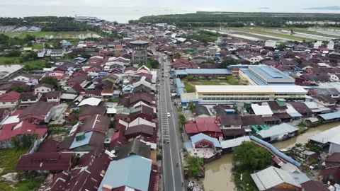 Aerial view small town Stock Footage 178140620