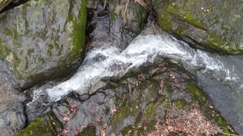 Aerial View of Small Waterfall Video stock 235025906