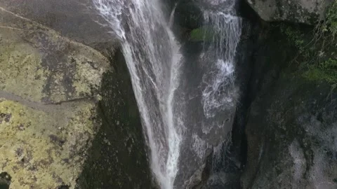 Aerial view of a small waterfall in Ourense, Spain Stock Footage 237617852