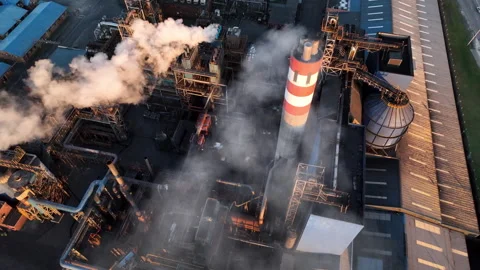 Aerial view of smoke being released into air Stock-Footage 315405075