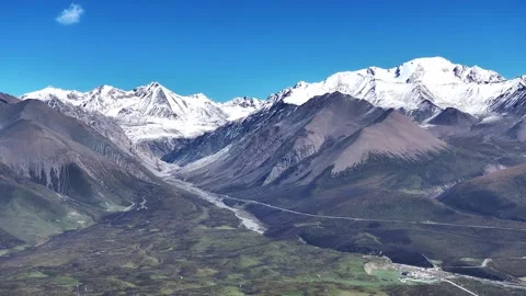 Aerial view of snow-capped mountains, Stock Footage 324972109