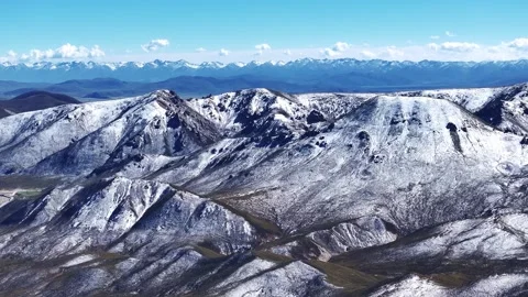 Aerial view of snow-capped mountains, Stock Footage 324972960