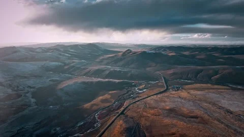 Aerial view of snow-capped mountains, Stock Footage 324980103