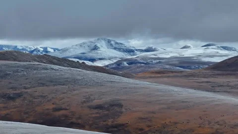 Aerial view of snow-capped mountains, Stock Footage 324982327