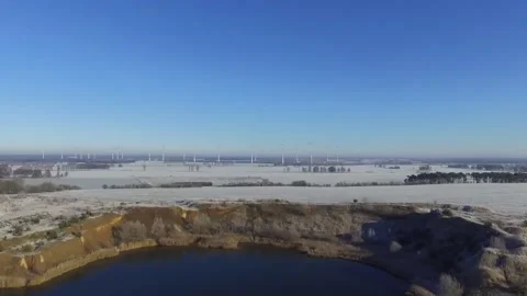 Aerial View Of Snow-Covered Fields, Brandenburg Vídeos de archivo 221783608