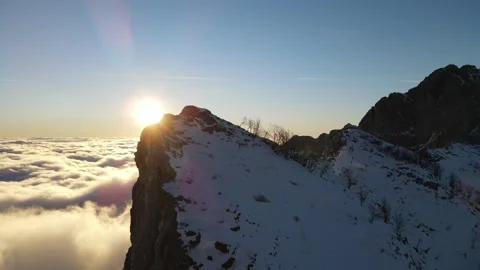 Aerial view of snow covered mountain, Italy. Stock Footage 319752274
