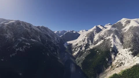 Aerial view of the snow Fox Glacier. New Zealand Video stock 330281114