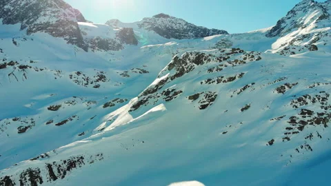 Aerial view snow mountain Stock Footage 146499041